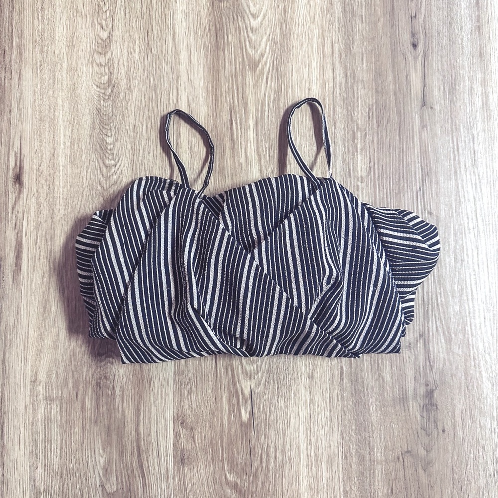 Purple Snow Black and White Striped Camisole